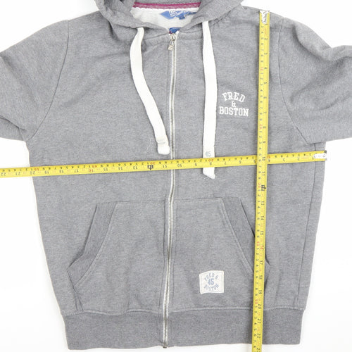 Fred & Boston Men’s Grey Full Zip Hoodie Size S Regular Fit