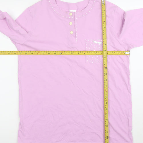 Damart Women’s Pink Cotton Button-Up Henley Shirt Long Sleeve S
