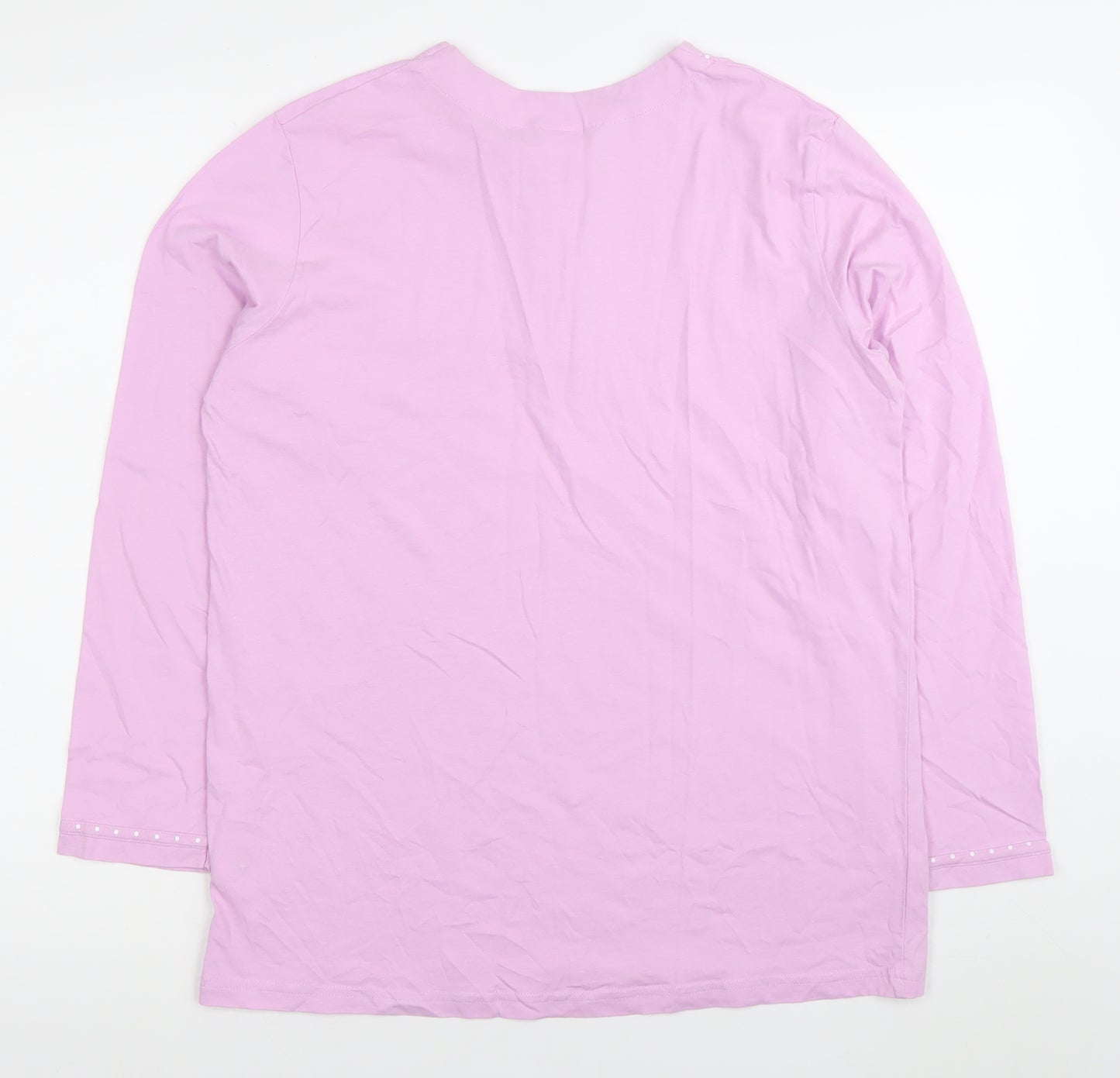 Damart Women’s Pink Cotton Button-Up Henley Shirt Long Sleeve S
