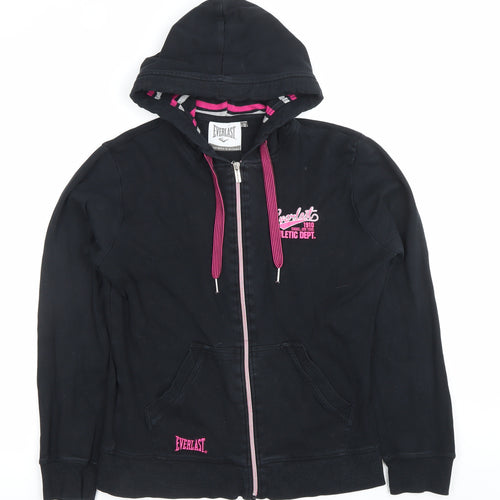 Everlast Womens Black Hoodie Size 12 Full Zip Athletic Logo
