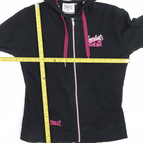 Everlast Womens Black Hoodie Size 12 Full Zip Athletic Logo