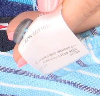Marks and Spencer Men's Blue Striped Cotton Polo Shirt Size M