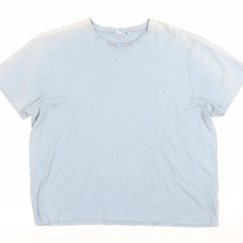 Kin Womens Blue XL Basic Cotton Crew Neck Short Sleeve T-Shirt