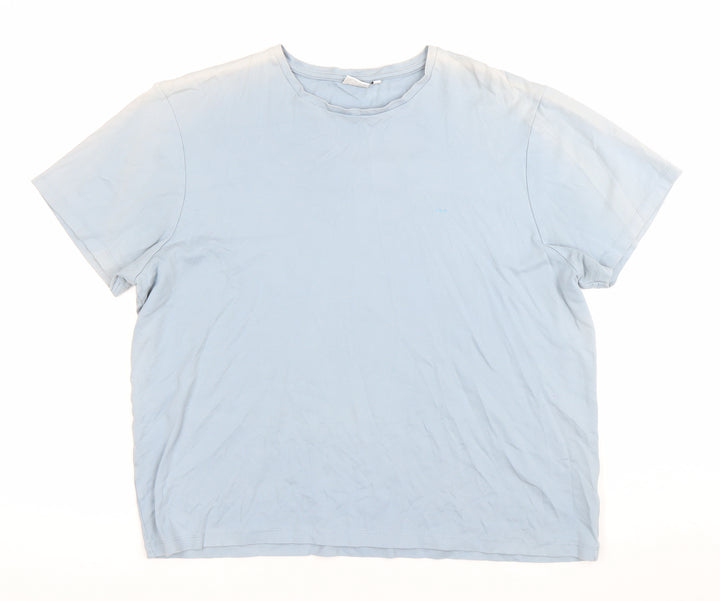 Kin Womens Blue XL Basic Cotton Crew Neck Short Sleeve T-Shirt