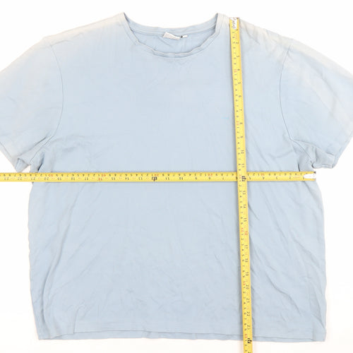 Kin Womens Blue XL Basic Cotton Crew Neck Short Sleeve T-Shirt
