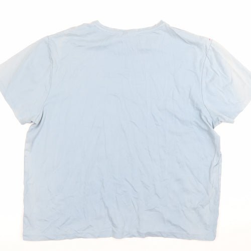 Kin Womens Blue XL Basic Cotton Crew Neck Short Sleeve T-Shirt