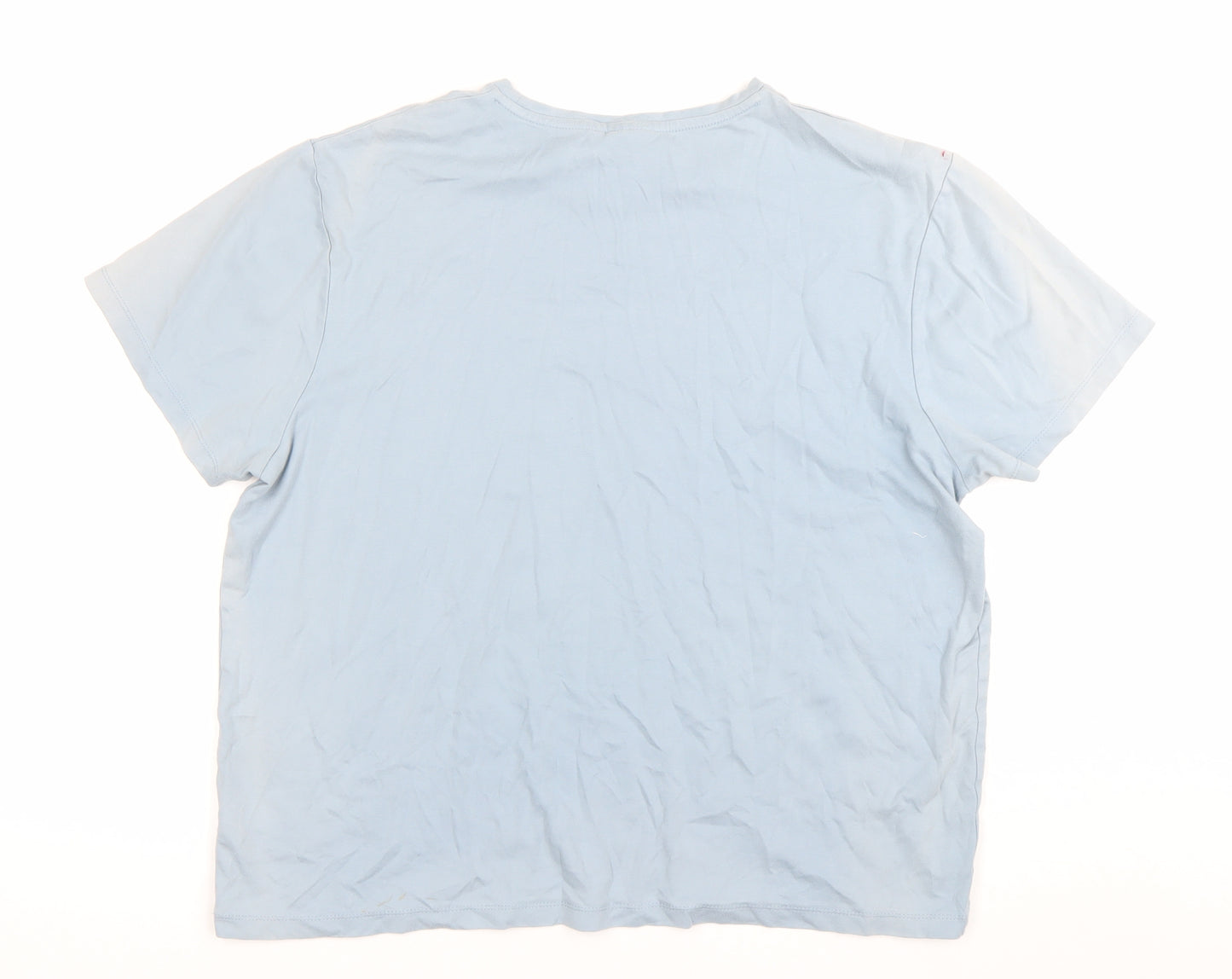 Kin Womens Blue XL Basic Cotton Crew Neck Short Sleeve T-Shirt