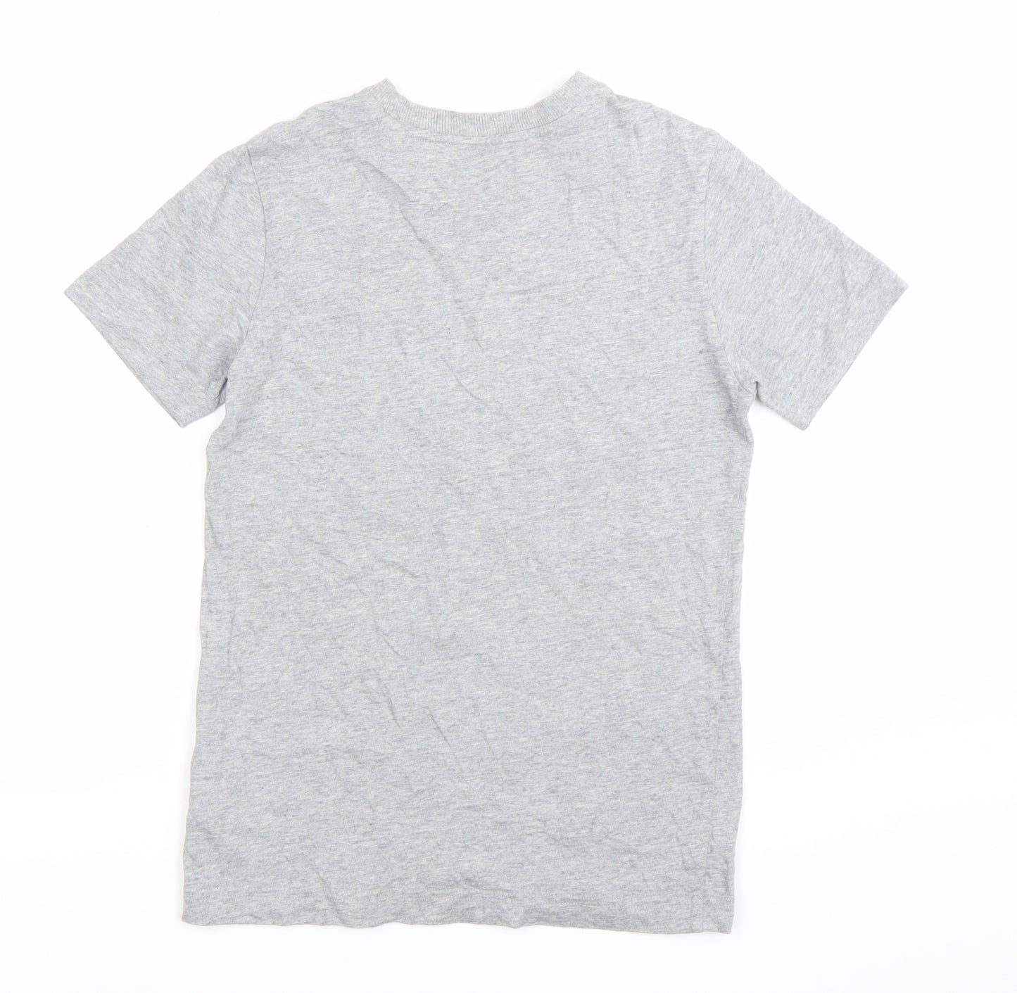 Adidas Boys Grey 11-12 Years Logo T-Shirt Short Sleeve Crew Neck