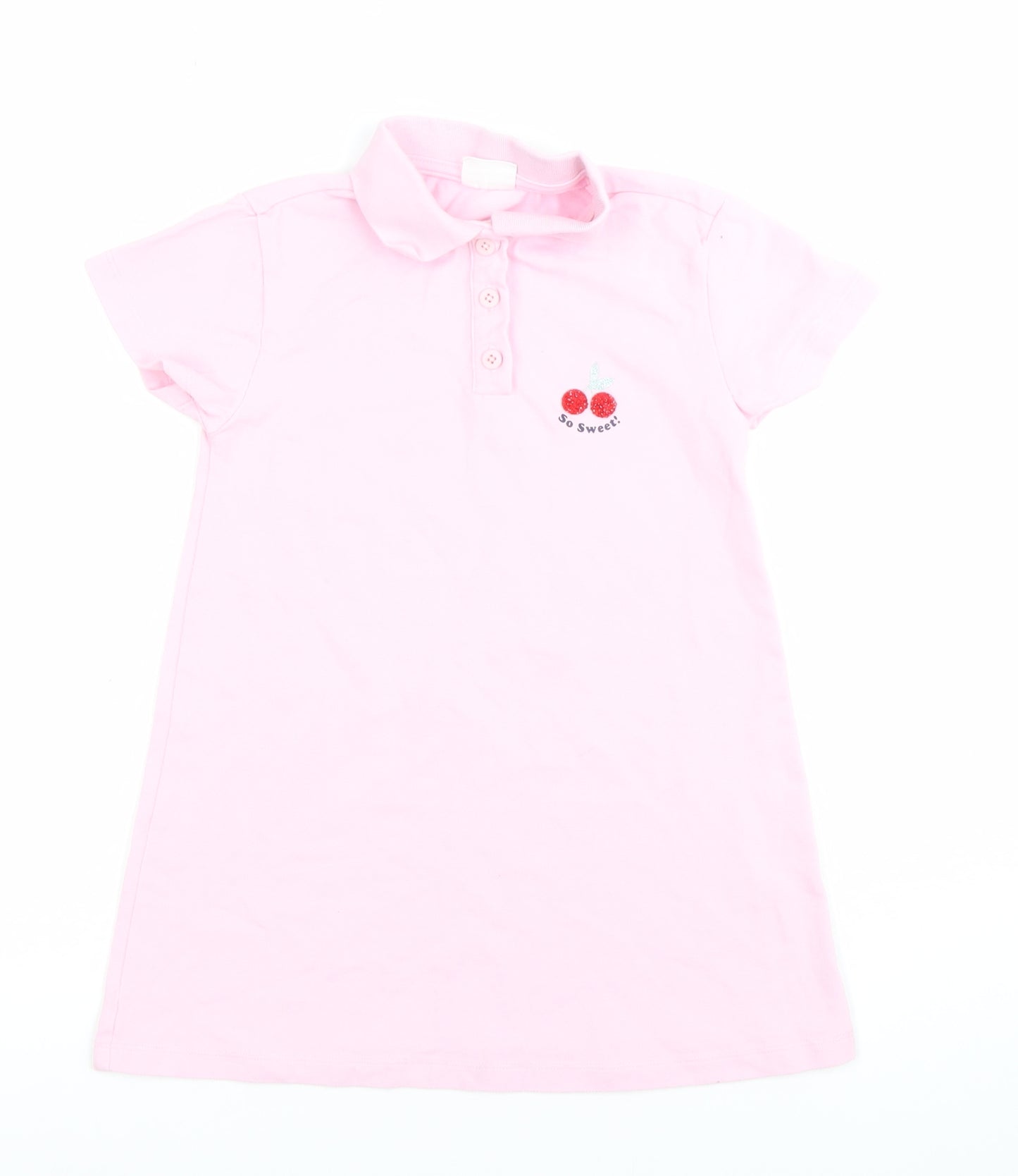 Pedro Collection Girls Pink 4-5 Years Shirt Dress Embroidered Casual