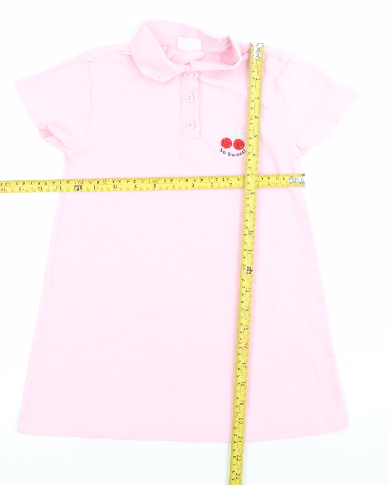 Pedro Collection Girls Pink 4-5 Years Shirt Dress Embroidered Casual
