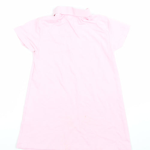 Pedro Collection Girls Pink 4-5 Years Shirt Dress Embroidered Casual