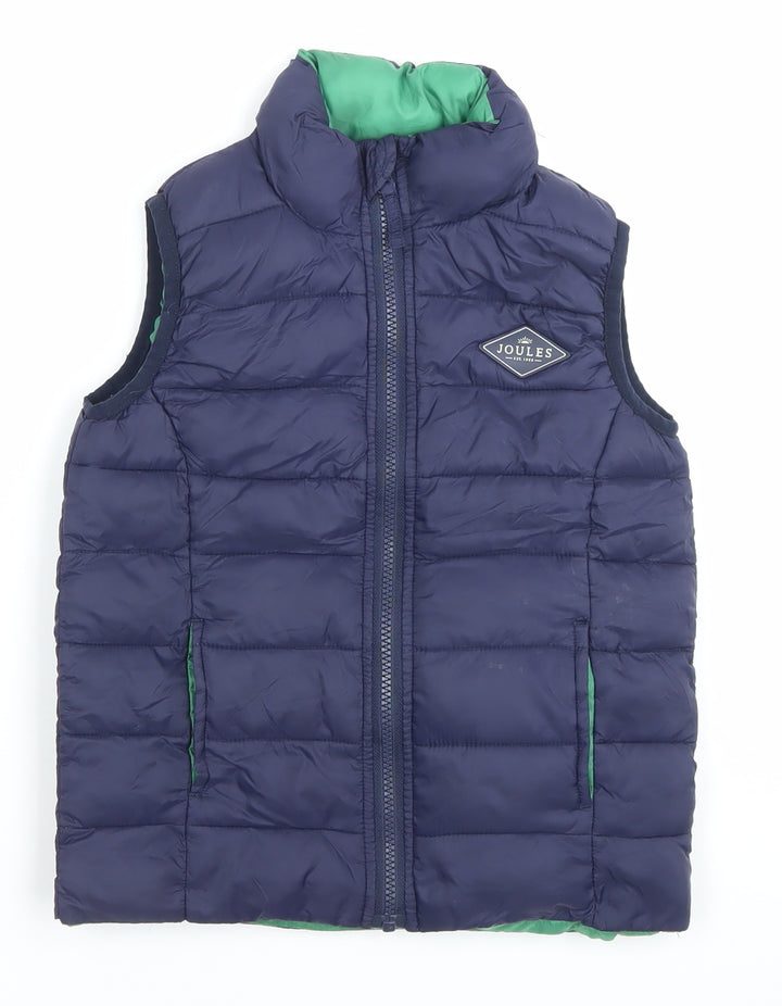 Joules Boys Blue Puffer Gilet 6 Years Sleeveless Quilted Waistcoat