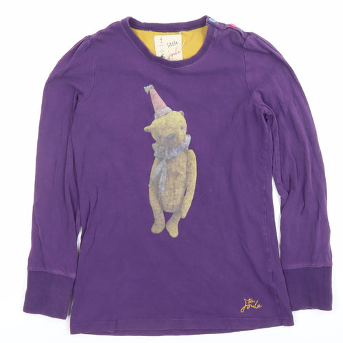 Joules Girls Purple Long Sleeve Bear Graphic T-Shirt 11-12 Years