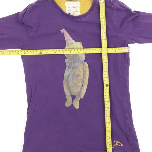 Joules Girls Purple Long Sleeve Bear Graphic T-Shirt 11-12 Years