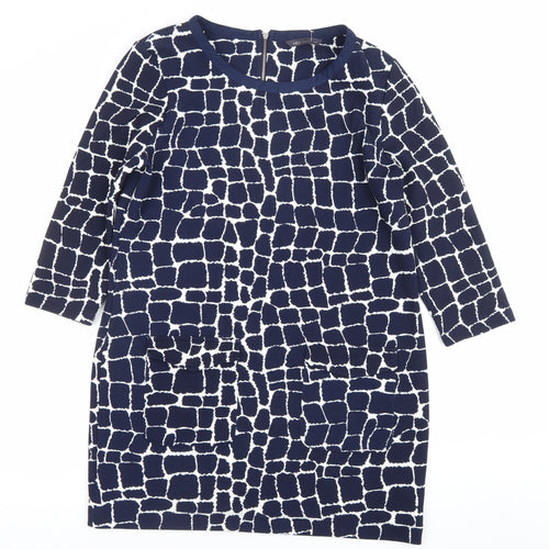 Marks and Spencer Women’s Blue Geometric Shift Dress Size 12