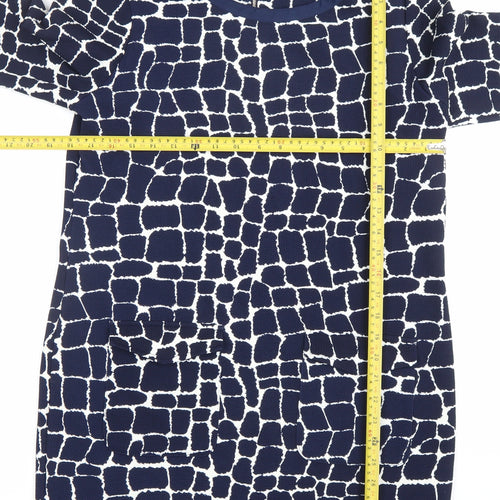 Marks and Spencer Women’s Blue Geometric Shift Dress Size 12