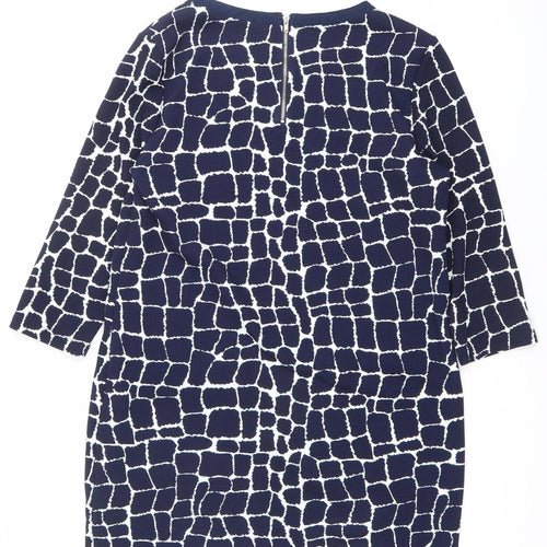 Marks and Spencer Women’s Blue Geometric Shift Dress Size 12