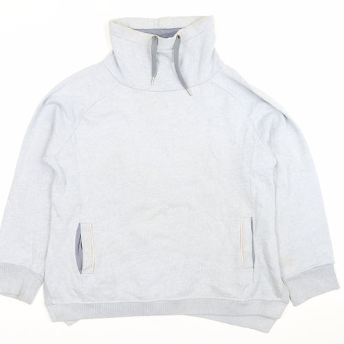 Bella di Notte Womens Grey Size 12 Pullover Sweatshirt with Drawstring High Neck