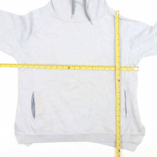 Bella di Notte Womens Grey Size 12 Pullover Sweatshirt with Drawstring High Neck