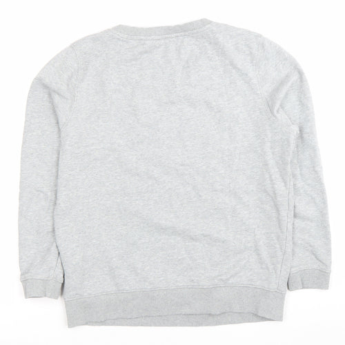 Diesel Women Grey Cotton Logo Pullover Sweatshirt Size M