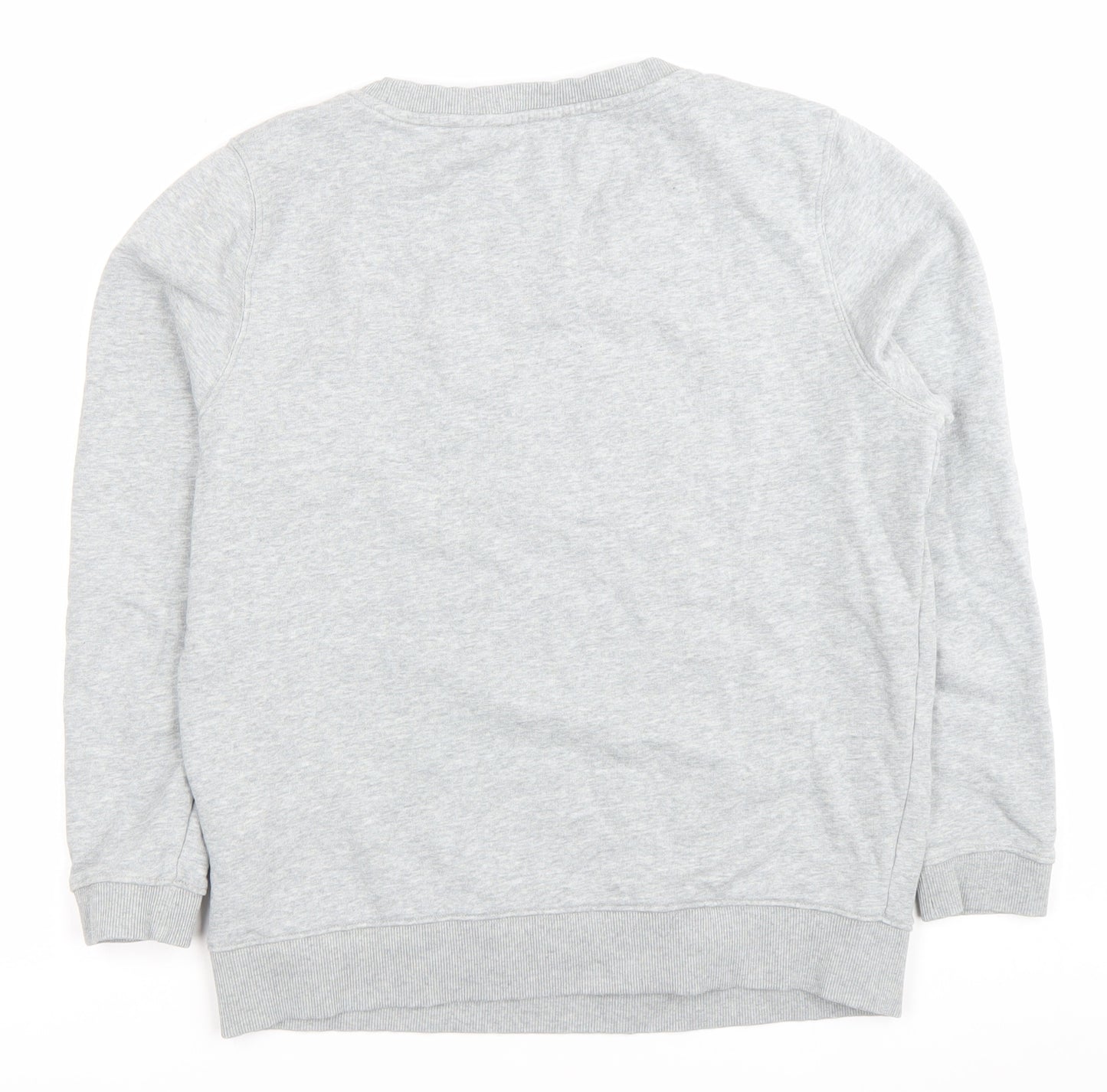 Diesel Women Grey Cotton Logo Pullover Sweatshirt Size M