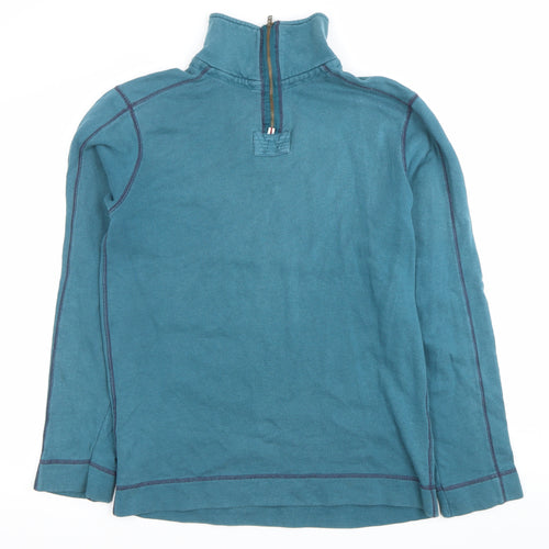 White Stuff Mens Blue 1/4 Zip Sweatshirt Size M Cotton Casual