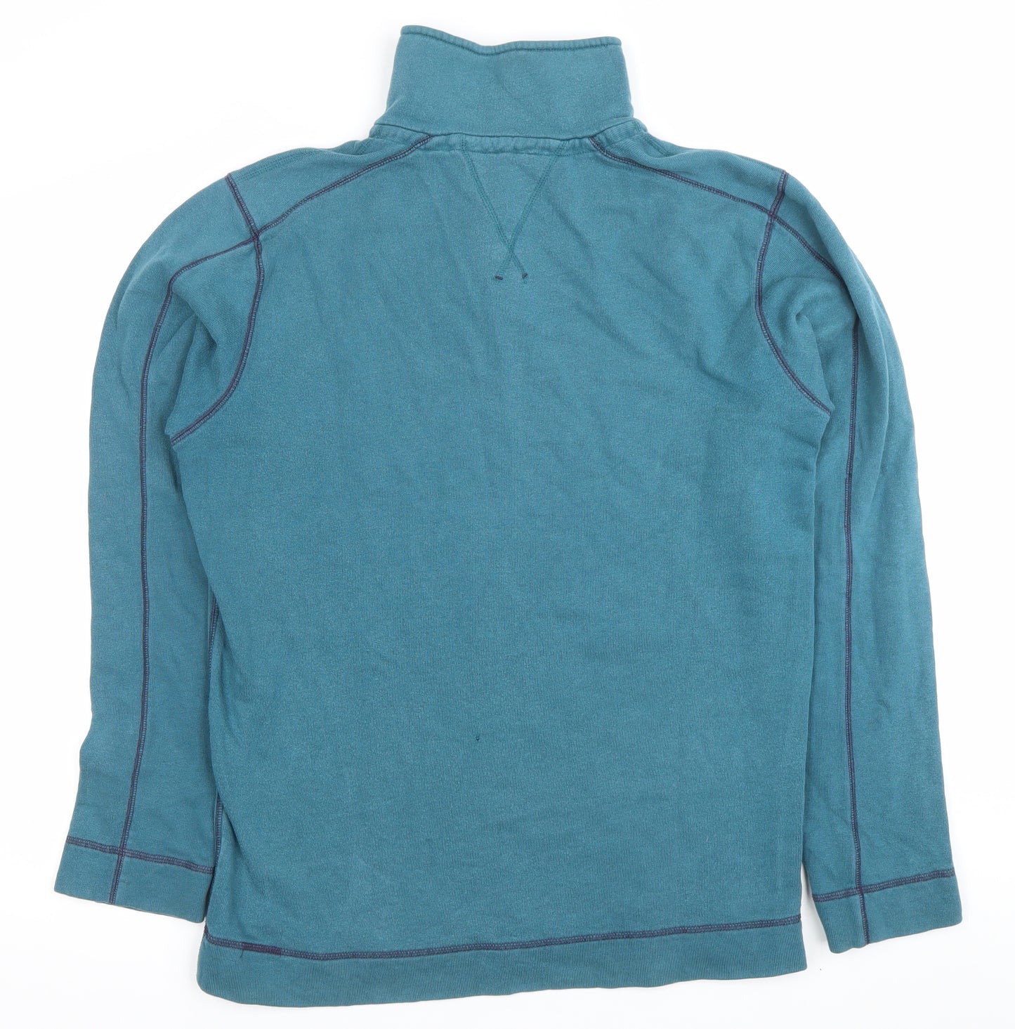 White Stuff Mens Blue 1/4 Zip Sweatshirt Size M Cotton Casual
