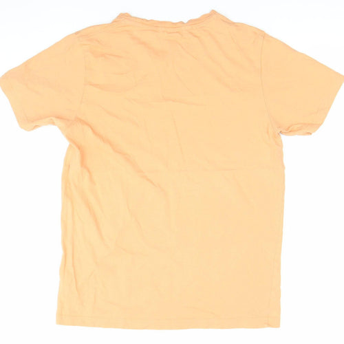 Women’s Orange Cotton Dod Swimming Graphic T-Shirt Medium Casual Summer