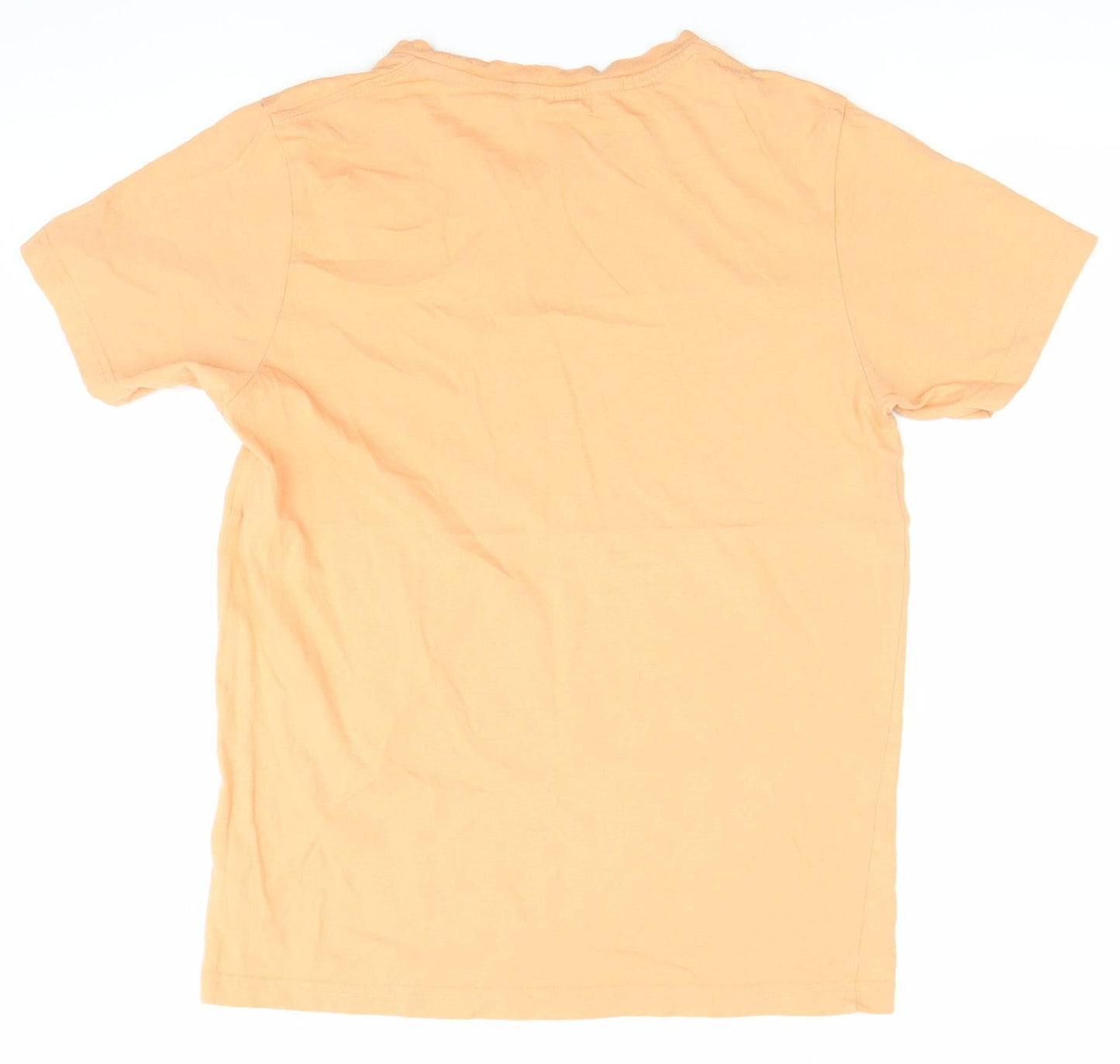Women’s Orange Cotton Dod Swimming Graphic T-Shirt Medium Casual Summer