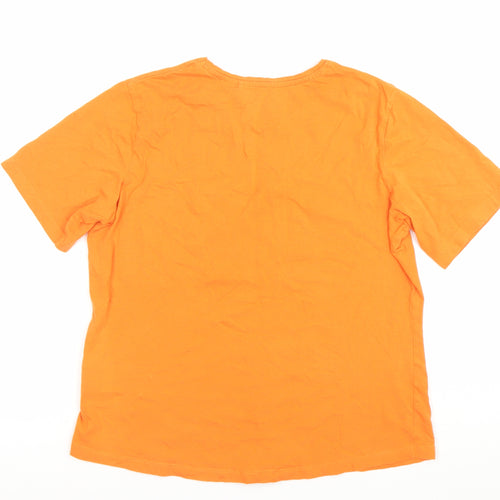 Craghoppers Womens Orange Cotton T-Shirt Size 14 Short Sleeve