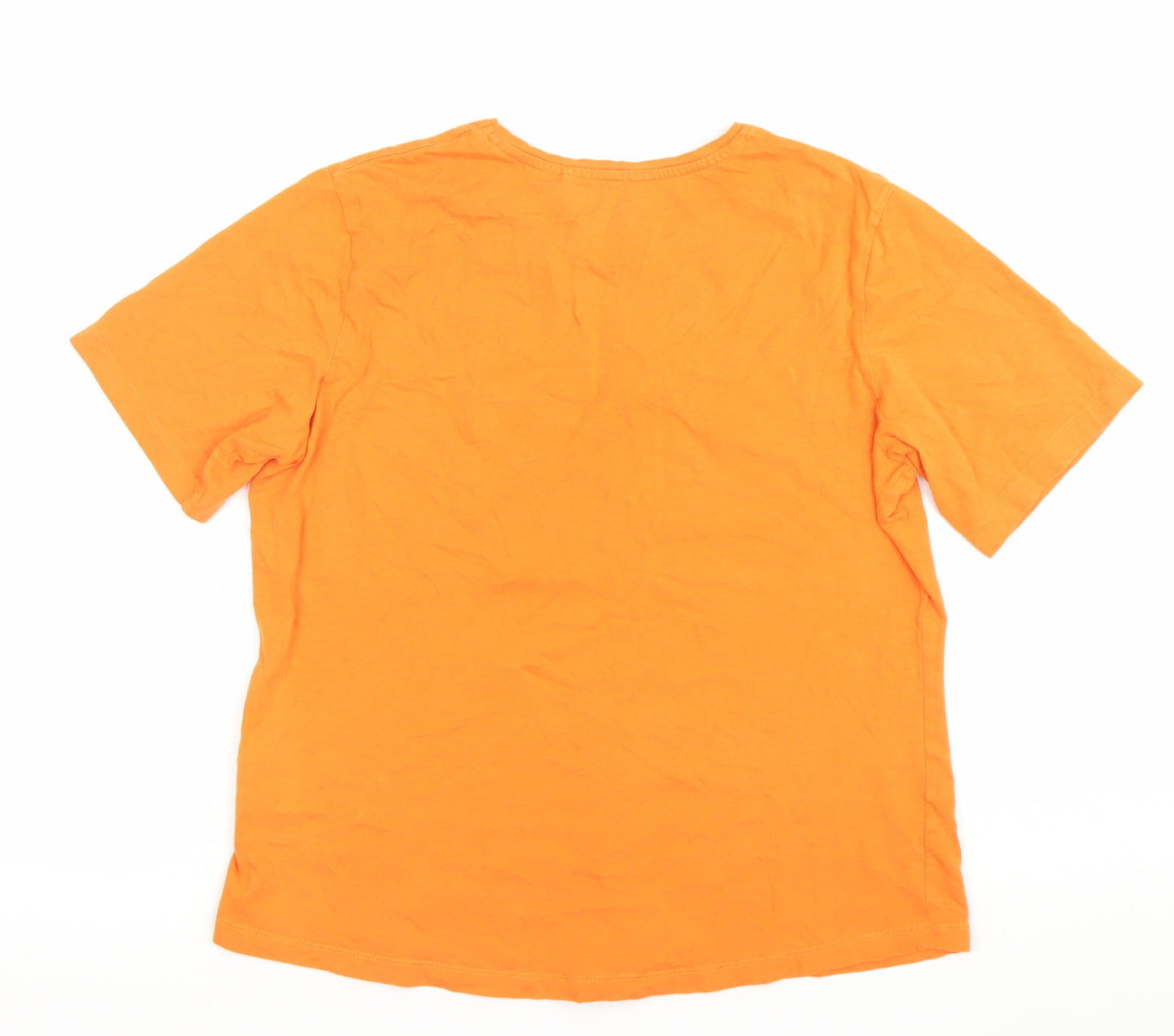 Craghoppers Womens Orange Cotton T-Shirt Size 14 Short Sleeve