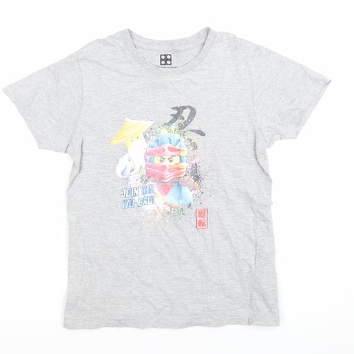 LEGO Ninjago Grey T-Shirt Unisex Kids Age 8 Years Graphic Print Crew Neck