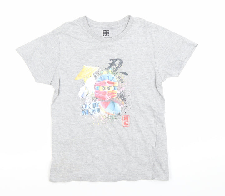 LEGO Ninjago Grey T-Shirt Unisex Kids Age 8 Years Graphic Print Crew Neck