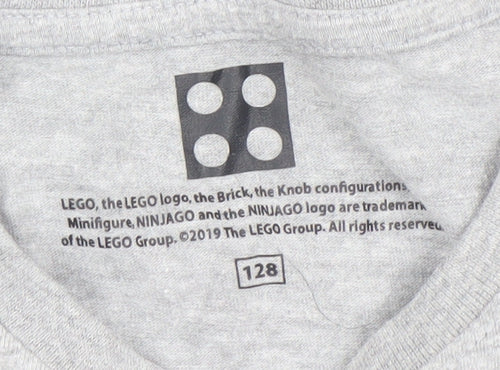 LEGO Ninjago Grey T-Shirt Unisex Kids Age 8 Years Graphic Print Crew Neck