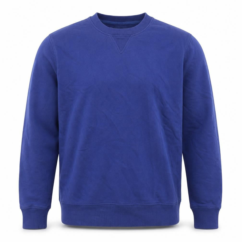 Front view of Marks & Spencer Men’s Blue Medium Crew Neck Cotton Sweatshirt