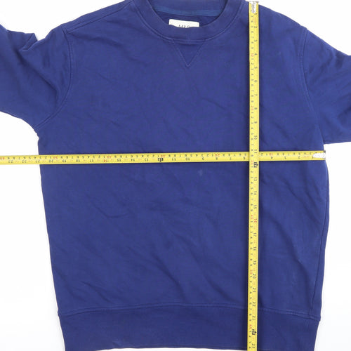 Marks and Spencer Men’s Blue Medium Crew Neck Cotton Sweatshirt