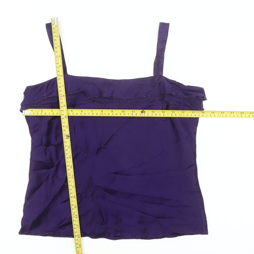 J Taylor Women’s Purple Silk Camisole Tank Top Size 16 Party