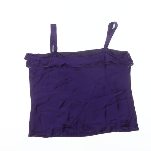 J Taylor Women’s Purple Silk Camisole Tank Top Size 16 Party
