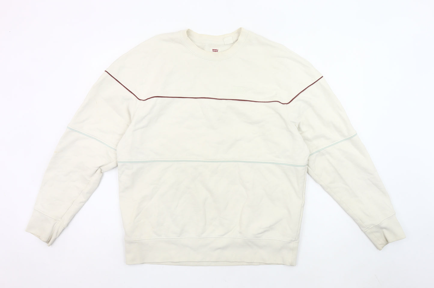 Levi's Men's Ivory M Relaxed Fit Crew Neck Sweatshirt