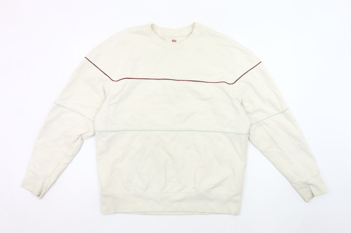 Levi's Men's Ivory M Relaxed Fit Crew Neck Sweatshirt