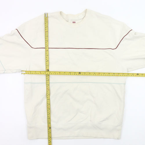 Levi's Men's Ivory M Relaxed Fit Crew Neck Sweatshirt