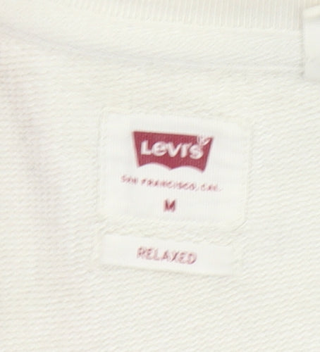 Levi's Men's Ivory M Relaxed Fit Crew Neck Sweatshirt
