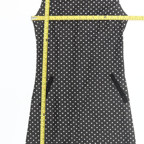 Chic & Mit Women's Black Polka Dot Sleeveless Sheath Dress S
