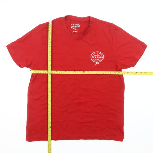 Original Penguin Men's Red XL Crew Neck Graphic Cotton T-Shirt