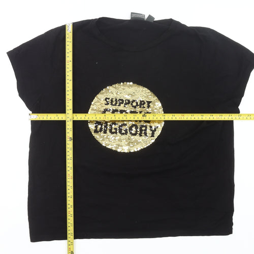 Harry Potter Women’s Black XL Cedric Diggory Sequin T-Shirt
