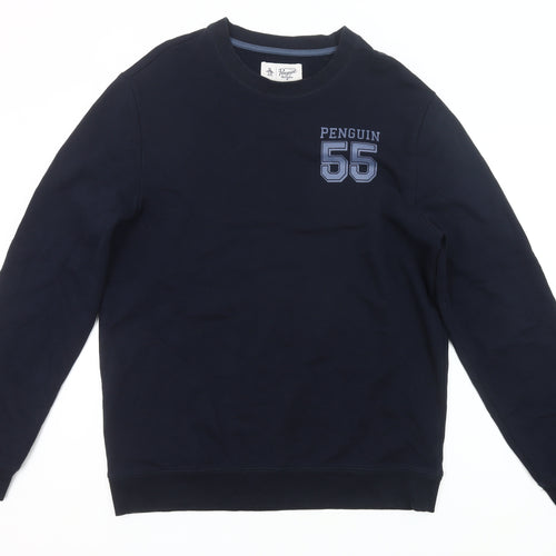Penguin Men's Blue XL Crew Neck Pullover Sweatshirt Logo Sports