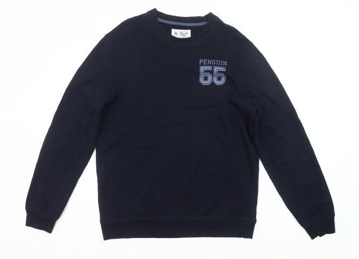 Penguin Men's Blue XL Crew Neck Pullover Sweatshirt Logo Sports