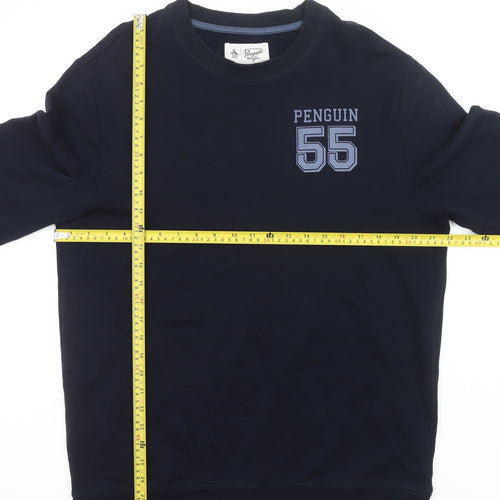 Penguin Men's Blue XL Crew Neck Pullover Sweatshirt Logo Sports