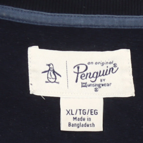 Penguin Men's Blue XL Crew Neck Pullover Sweatshirt Logo Sports