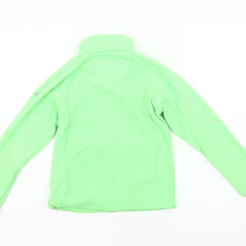 Regatta Girls Green Fleece Full Zip Jacket 9-10 Years Outdoor Casual